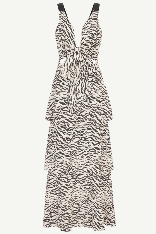 Sia zebra convertible tiered dress