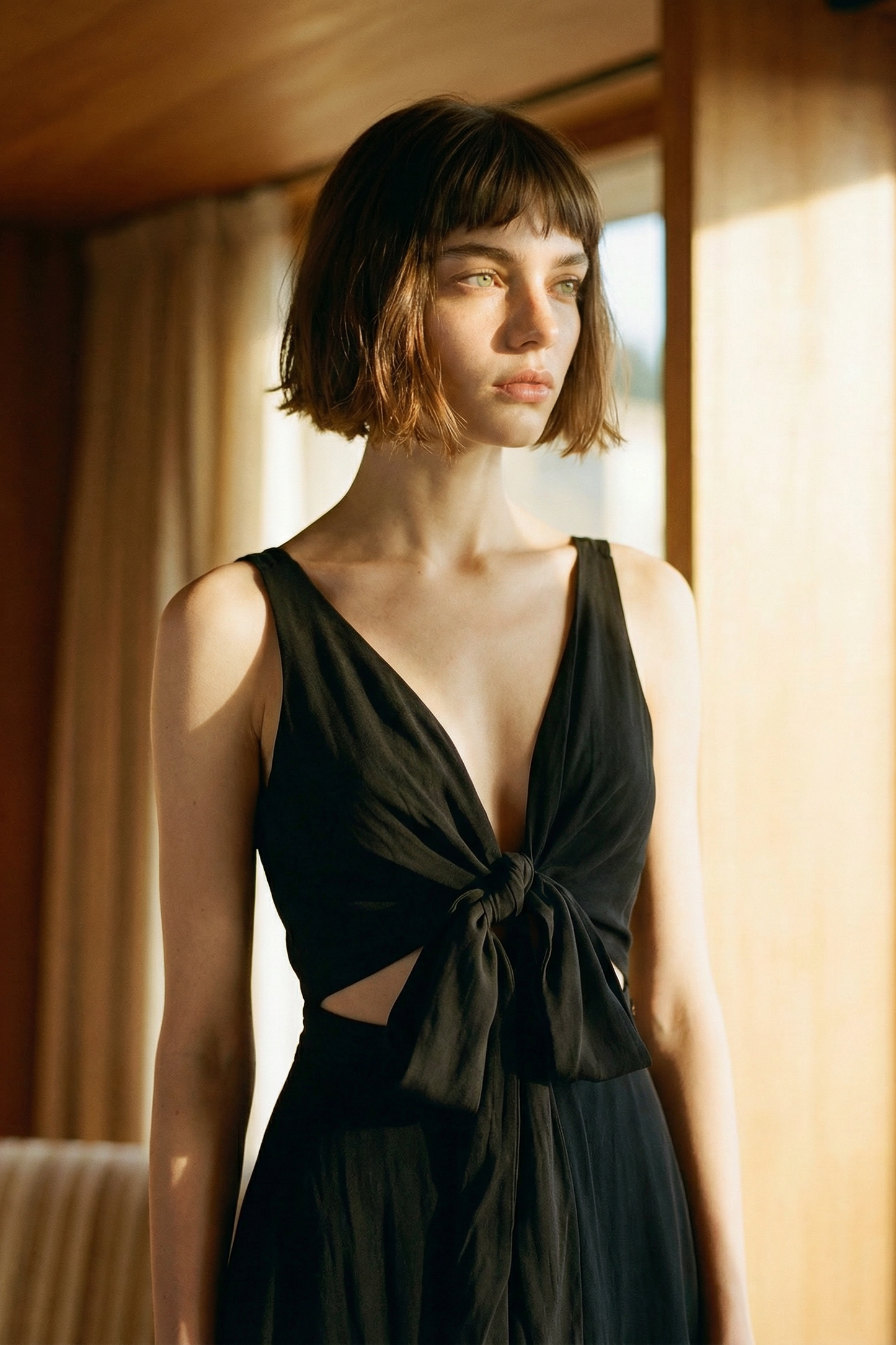 Sia black convertible tiered dress