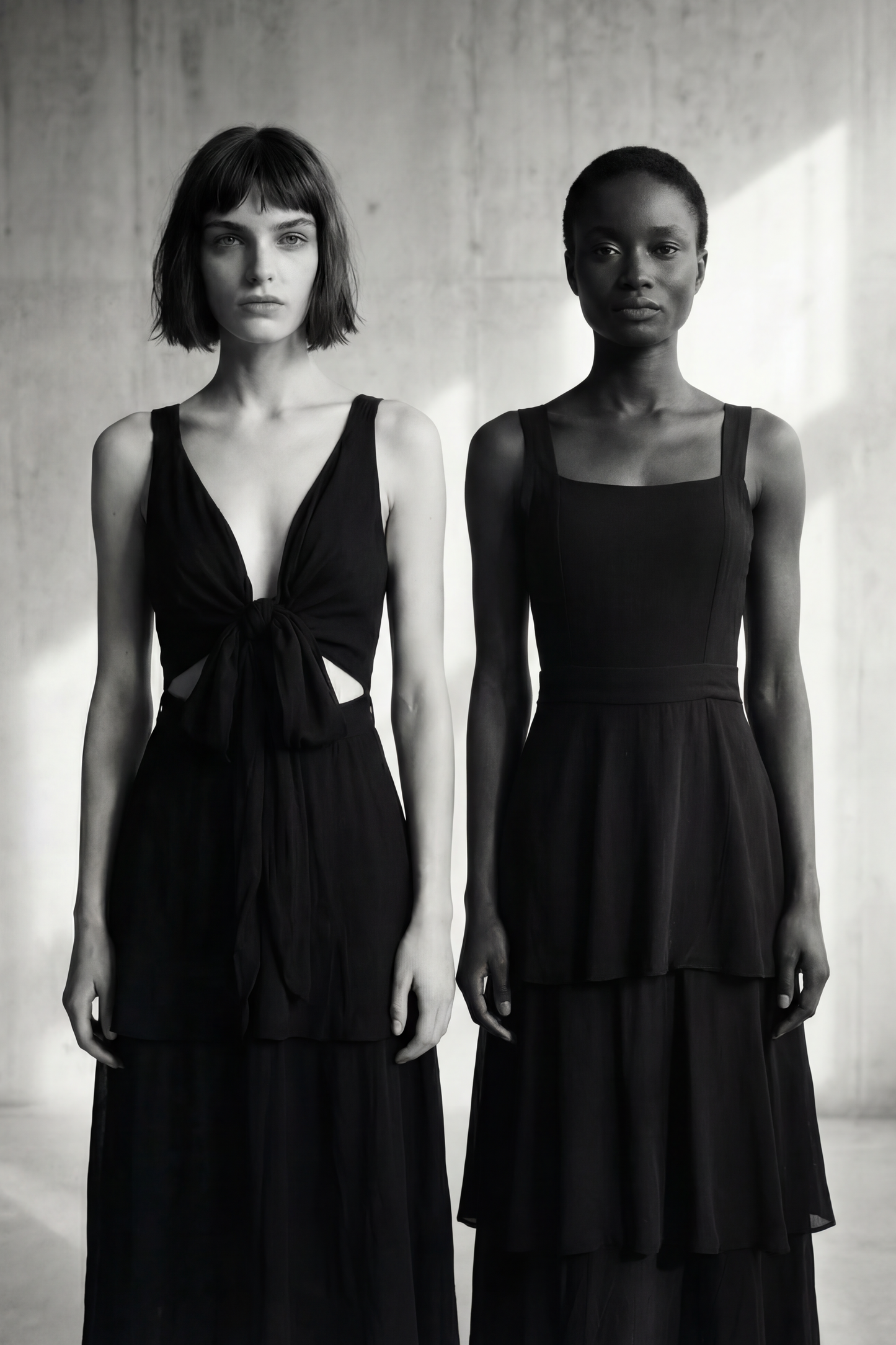 Sia black convertible tiered dress