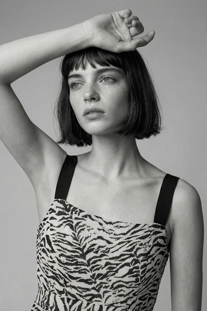 Sia zebra convertible tiered dress