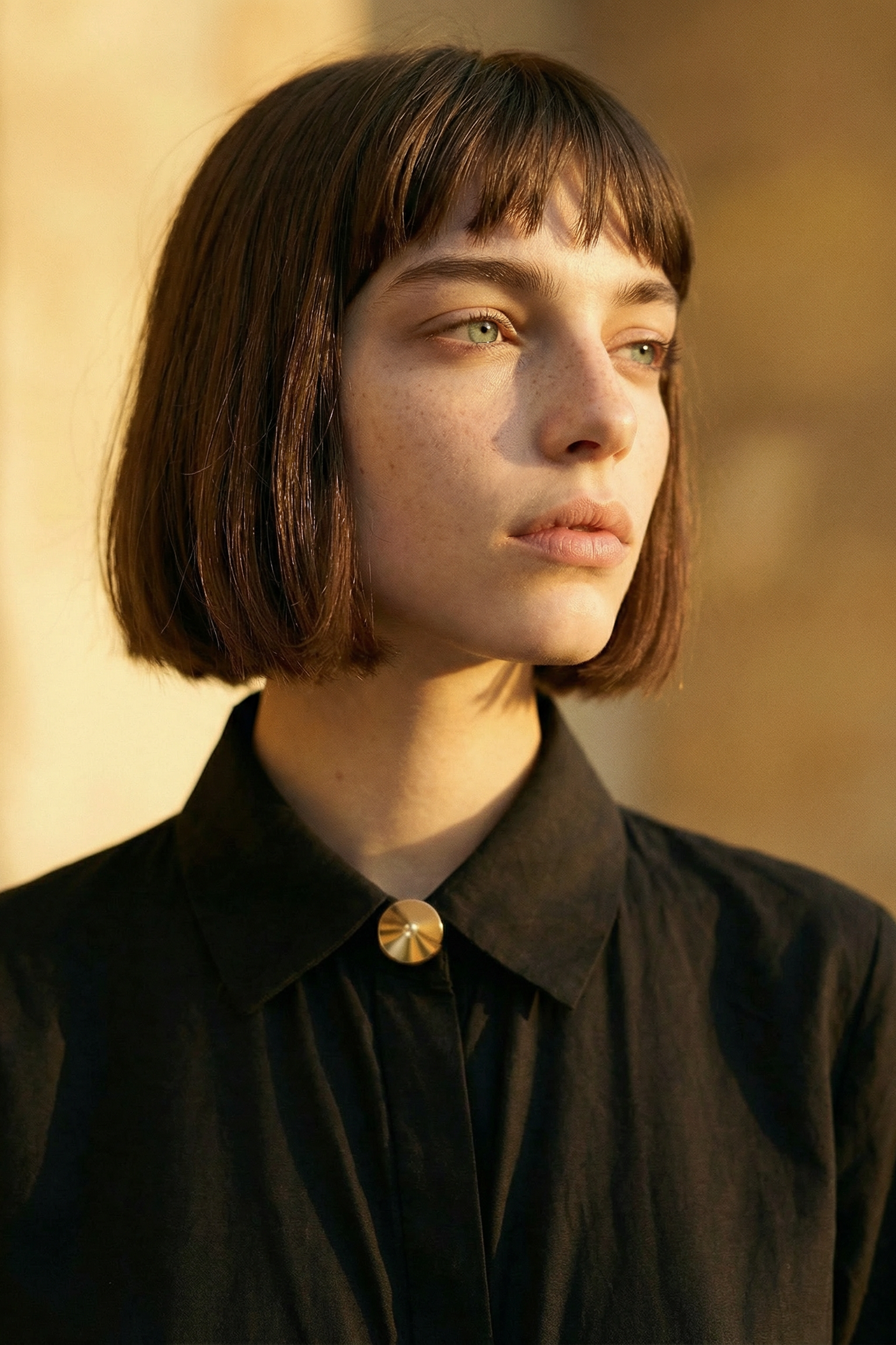 Kaya black collared kimono dress