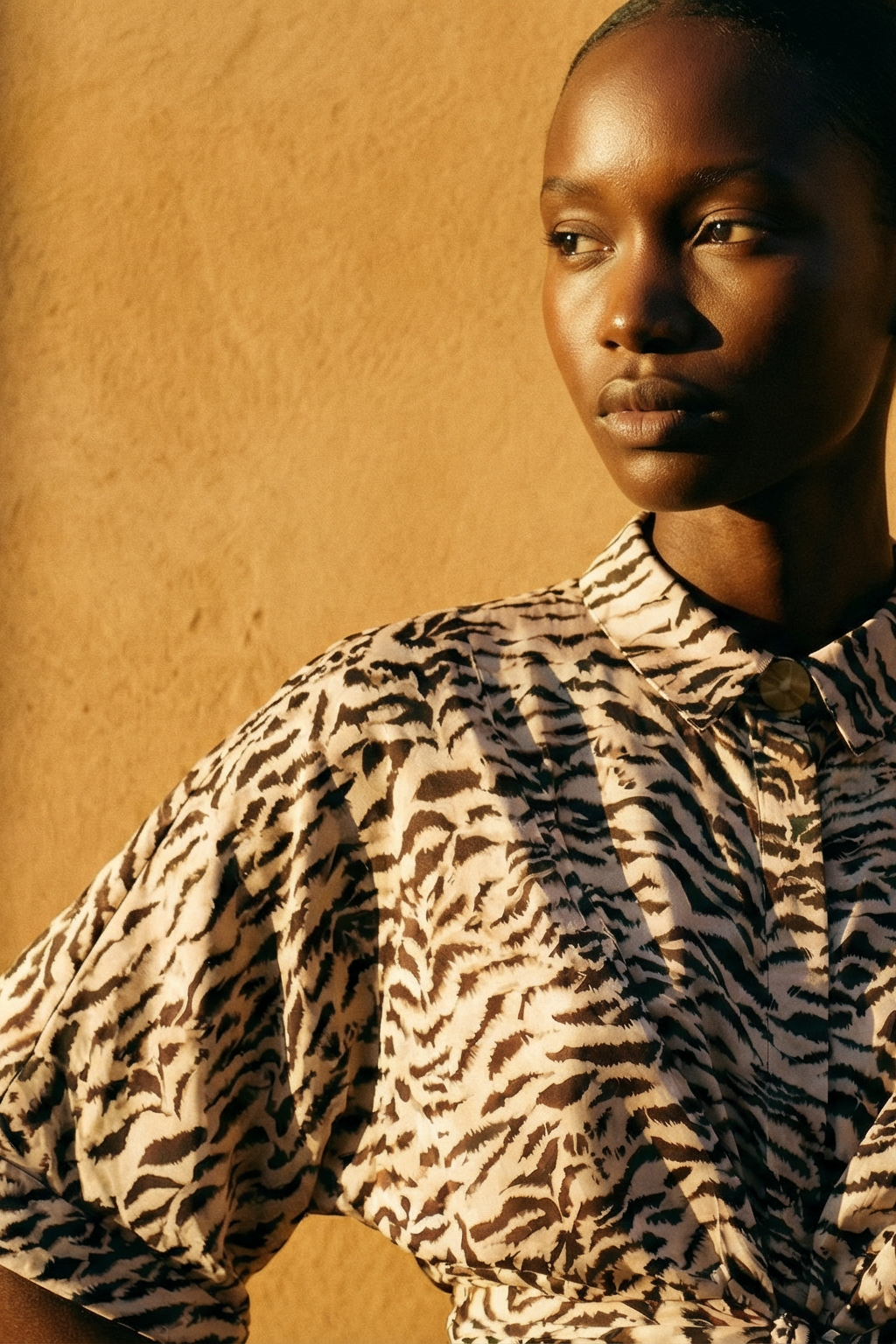 Kaya zebra collared kimono dress