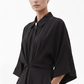 Kaya black collared kimono dress