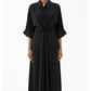Kaya black collared kimono dress