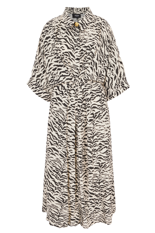 Kaya zebra collared kimono dress