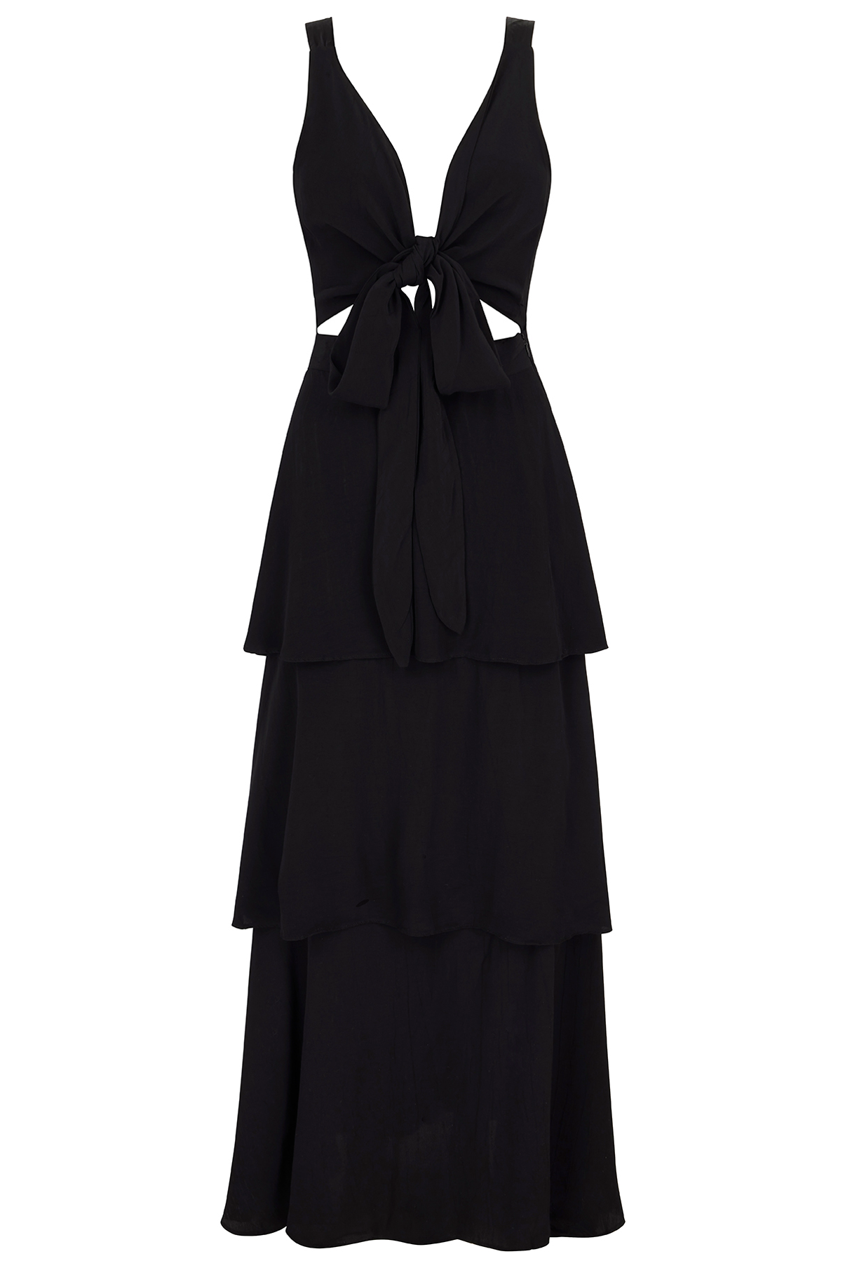 Sia black convertible tiered dress