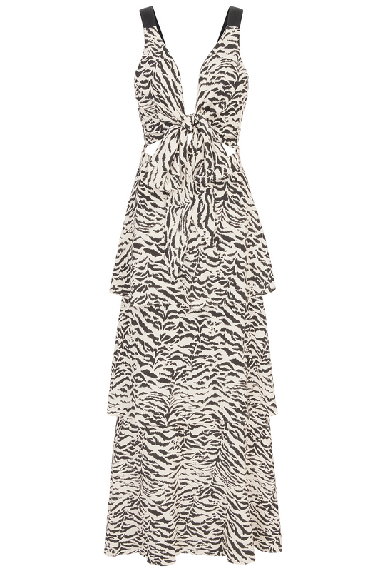 Sia zebra convertible tiered dress