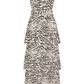 Sia zebra convertible tiered dress