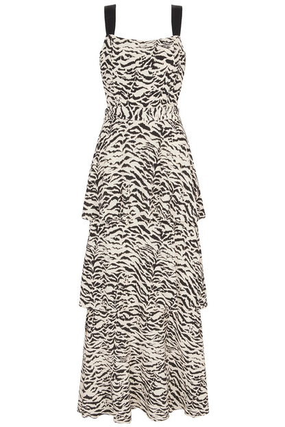 Sia zebra convertible tiered dress