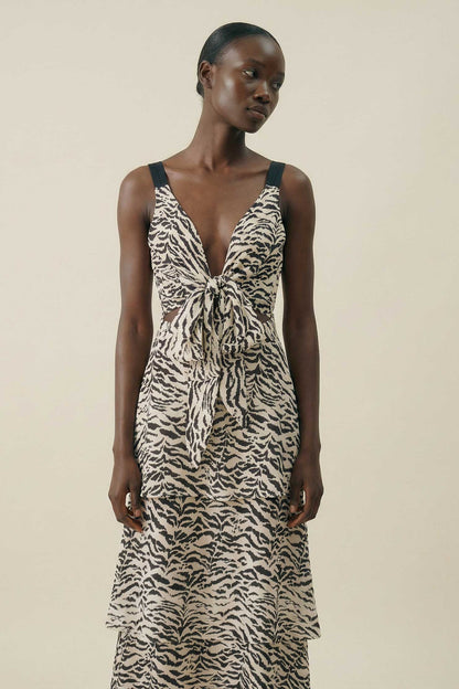 Sia zebra convertible tiered dress