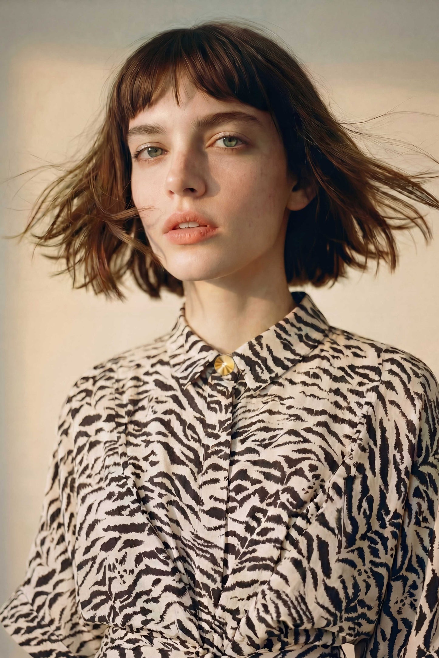 Kaya zebra collared kimono dress